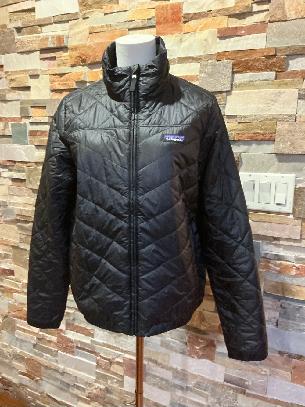 Patagonia Black Quilted Full Zip Jacket Lightweight Puffer